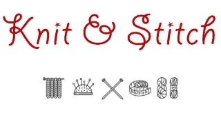 The North Harrow Community Library knit and stitch event logo