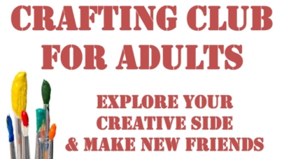 The North Harrow Community Library adult crafting club 2023 event logo
