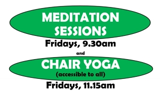 The North Harrow Community Library yoga and meditation event logo