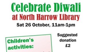 The North Harrow Community Library Diwali 2024 event logo.